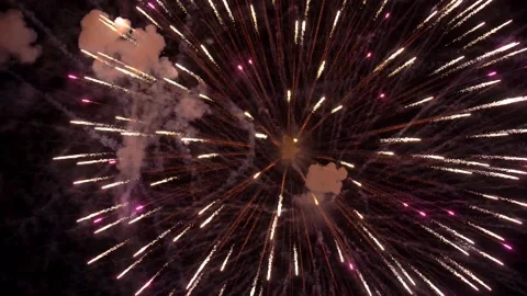 The fireworks in the night sky Stock Footage 166186471