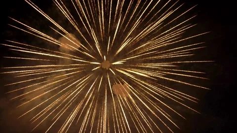 The fireworks in the night sky Stock Footage 166186491