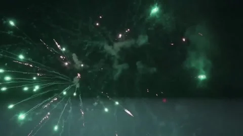 Fireworks in the night sky Stock Footage 235133797