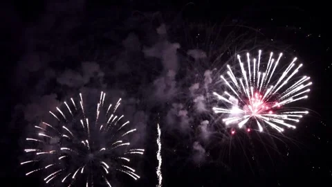 Fireworks In The Night Sky Stock Footage 250019658