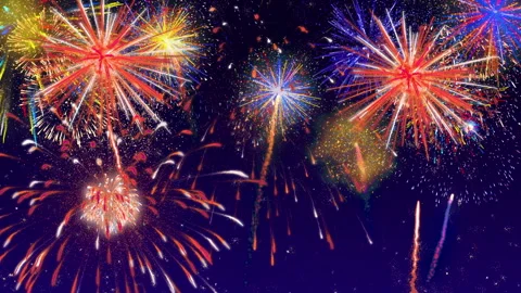 Fireworks in the night sky Stock Footage 258513217