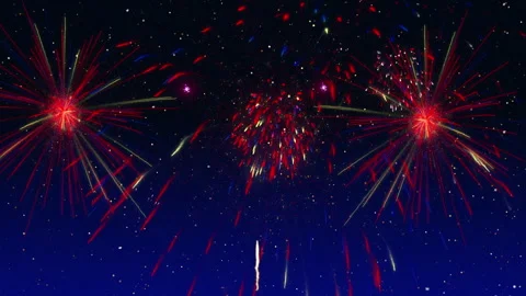 Fireworks in the night sky Stock Footage 258513418