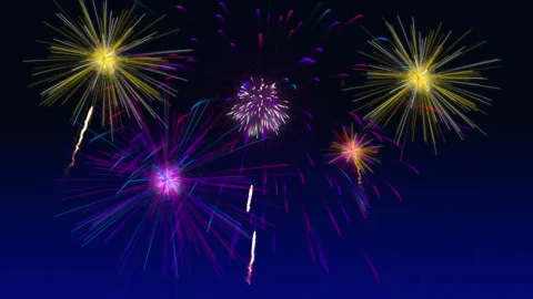 Fireworks in the night sky Stock Footage 258515107