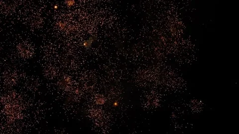 Fireworks in the Night Sky Stock Footage 331564104