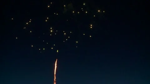 Fireworks in the night sky Stock Footage 336852212
