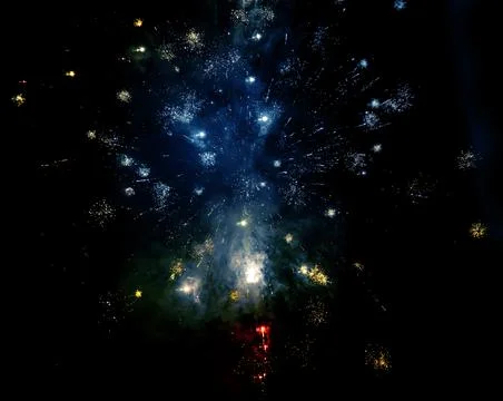 Fireworks in the night sky. Foto stock