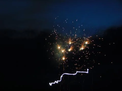 Fireworks in the night sky Stock Photos