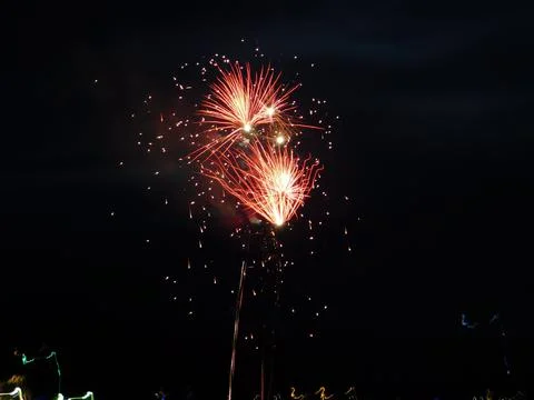 Fireworks in the night sky Stock Photos