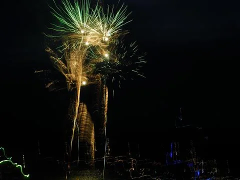 Fireworks in the night sky Stock Photos