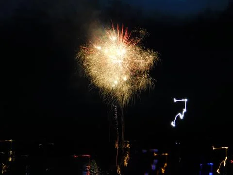Fireworks in the night sky Stock Photos