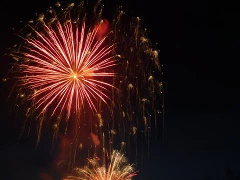 Fireworks in the night sky Stock Photos