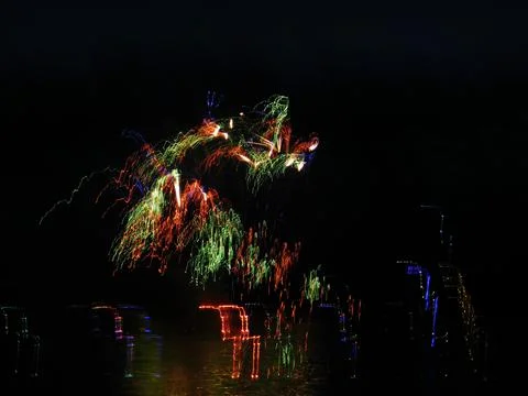 Fireworks in the night sky Stock Photos
