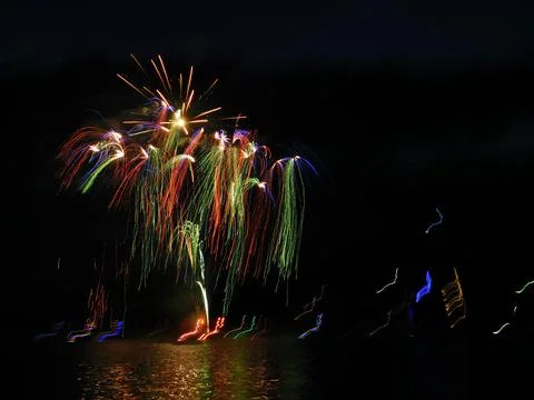 Fireworks in the night sky Stock Photos