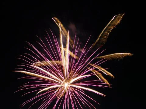 Fireworks in the night sky Stock Photos