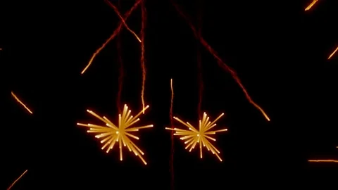 Fireworks only Orange Video stock 69988540