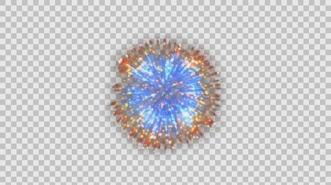 Fireworks, orange and blue holiday background, Alpha Channel Stock Footage
