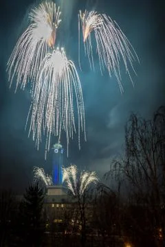 Fireworks in Ostrava Stock Photos