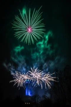Fireworks in Ostrava Stock Photos