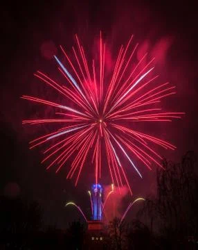 Fireworks in Ostrava Stock Photos