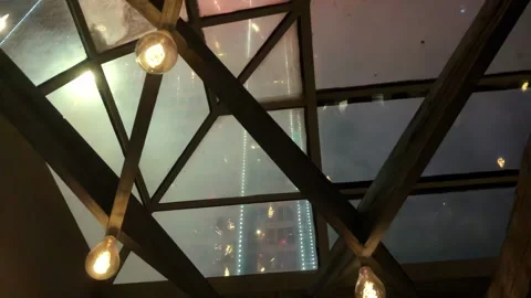 Fireworks over an atrium Stock Footage 256497525