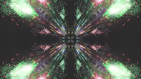 Fireworks over barcelona pattern Stock Footage 252148115
