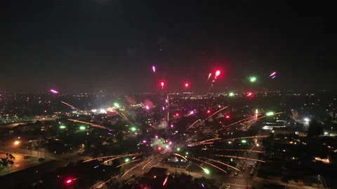 Fireworks over the city 스톡 동영상 150927335