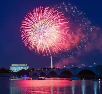 Fireworks over Washington DC Stock Photos
