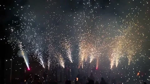 Fireworks parades using fireworks and effigies of the devil Stock Footage 216041828