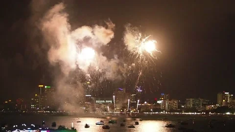 Fireworks pattaya 3 Stock Footage 136868259
