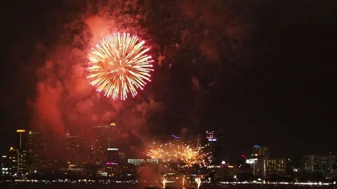 Fireworks pattaya 4 Stock Footage 136868119