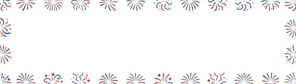 Fireworks pattern frame border on a clean isolated white background Stock Illustration
