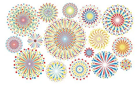 Fireworks pattern, new year festive background. Party ornament, Christmas or イラスト素材