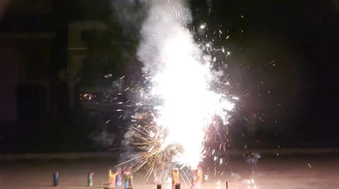 Fireworks on the pavement 库存影片 8907848