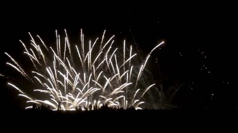 Fireworks with people in backlight Video stock 53003563