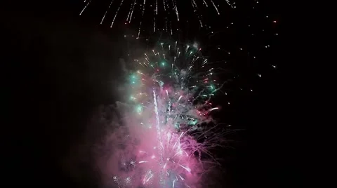 Fireworks performance in Prague 2 Stock Footage 56869570