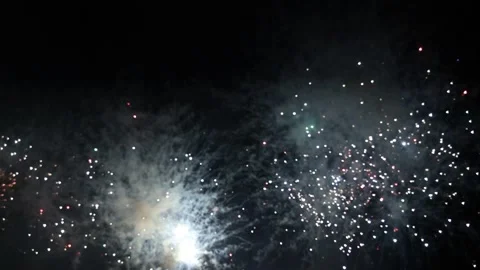 Fireworks - pink to silver Video stock 254511851
