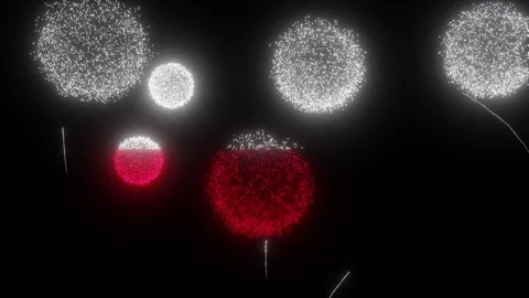 Fireworks of the Polish Flag (w/Matte) Stock Footage 297486745