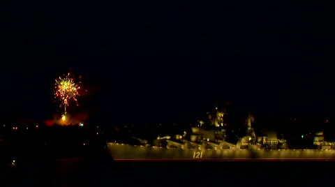 Fireworks in Port Video stock 619486