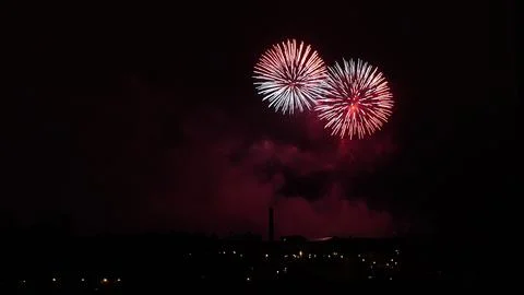 Fireworks postcards Stock Photos