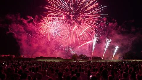 Fireworks postcards Stock Photos