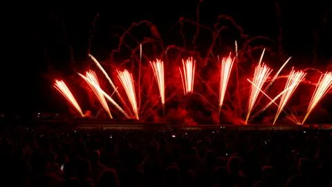Fireworks postcards Stock Photos