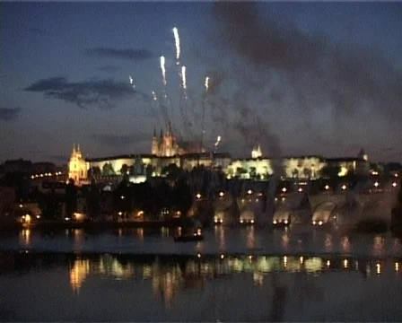 Fireworks in Prague Stock Footage 312365