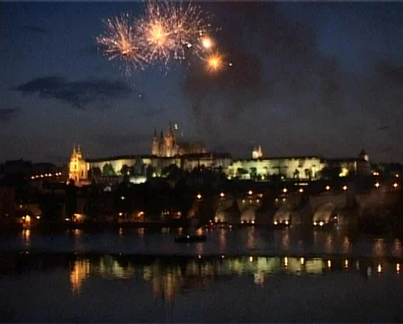Fireworks in Prague Stock Footage 314339
