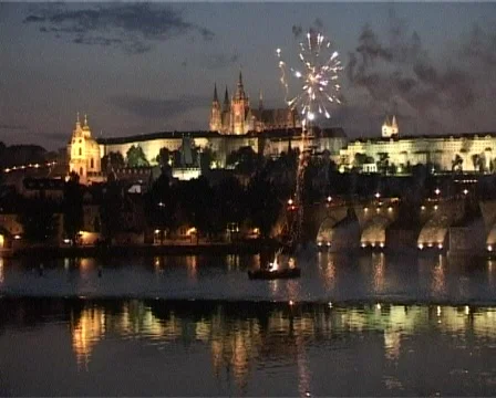 Fireworks in Prague Stock Footage 315069