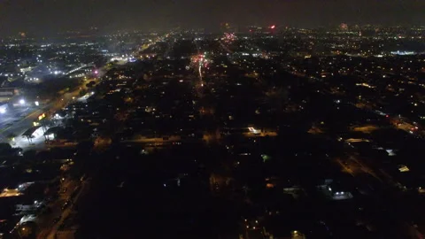 Fireworks Pull back Stock Footage 160914792