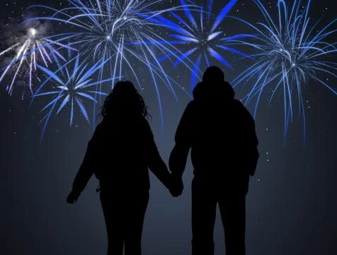 Fireworks pyrotechnic for the New Year Stock Illustration