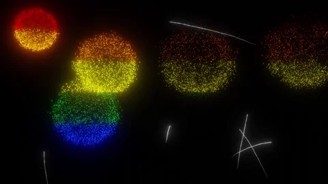 Fireworks of the RainbowFlag (w/ Matte) Stock Footage 253098787