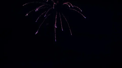 Fireworks Raining Down From Above in Slow Motion Stock Footage 92508434