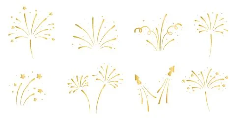 Fireworks, rays, flashes with stars, motion set イラスト素材