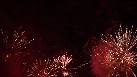 Fireworks - red Stock Footage 254511826